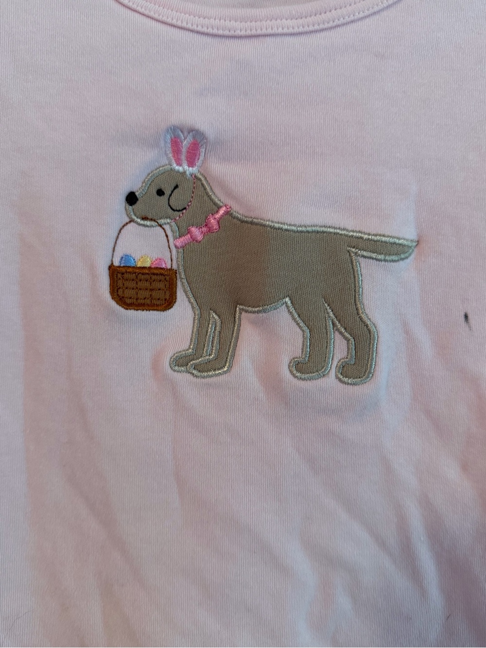 Baby Luigi Pink Puppy Appliqué Ruffle Hem Long-Sleeve Top - Picture 2 of 4